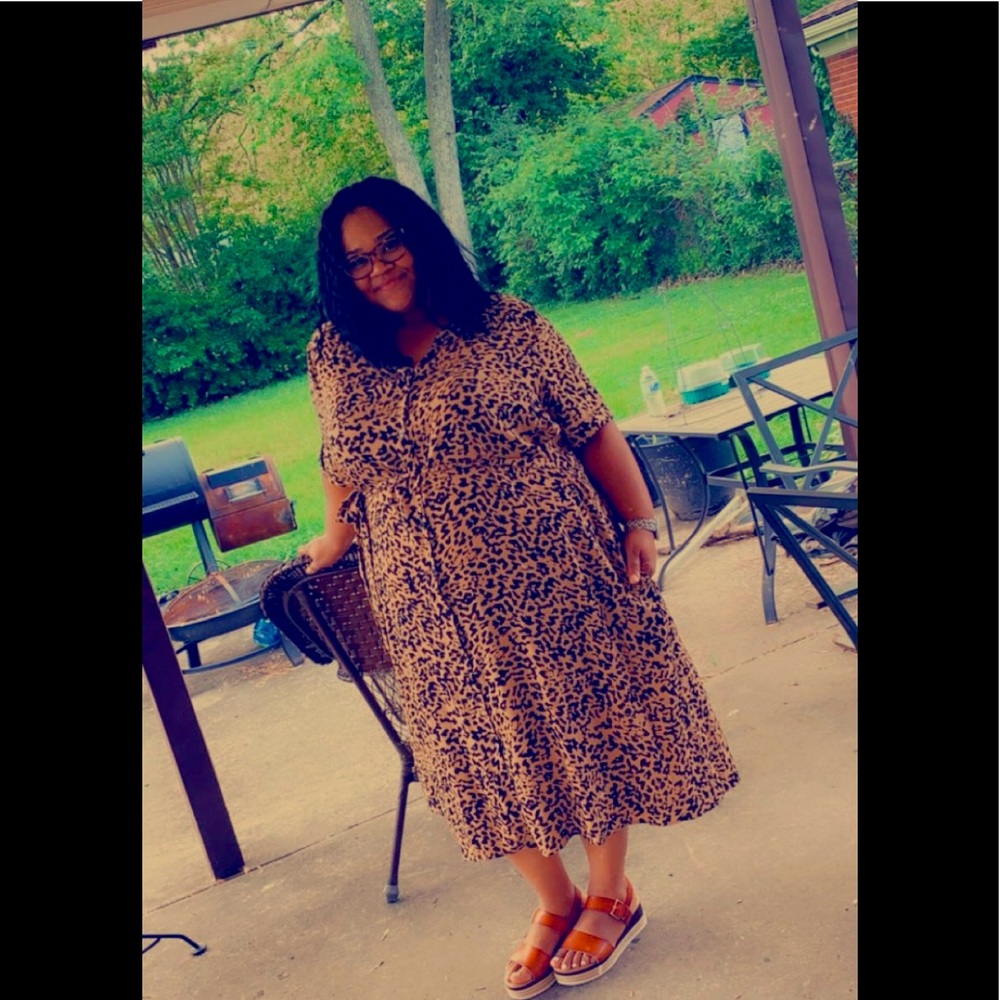 Animal print A line dress